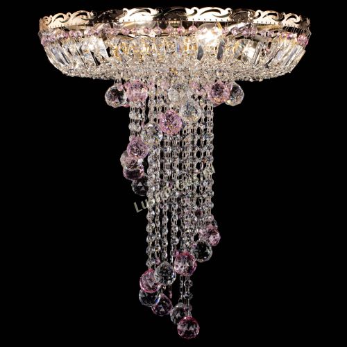 Люстра Диана №6 Шар 40 розовая в Магнитогорске Гусь Хрустальный