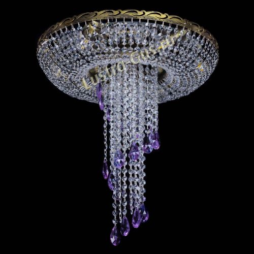 Люстра Диана №6 журавлик фиолетовая под бронзу  в Магнитогорске Гусь Хрустальный