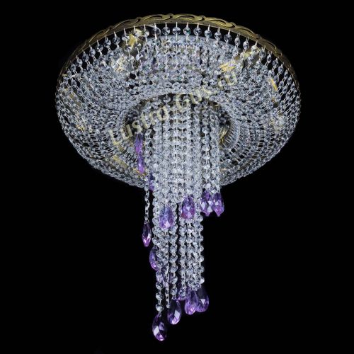 Люстра Диана №6 журавлик фиолетовая под бронзу  в Магнитогорске Гусь Хрустальный