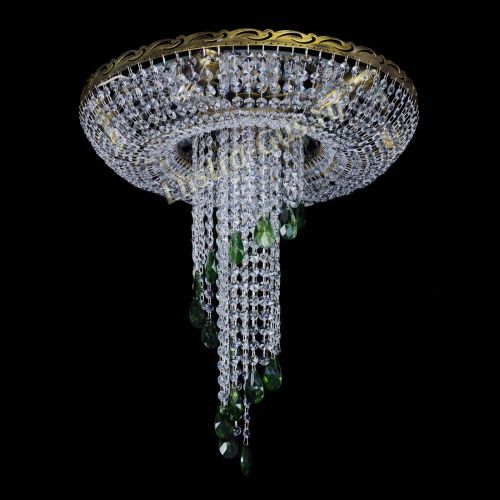 Люстра Диана №6 журавлик зеленая под бронзу  в Магнитогорске Гусь Хрустальный