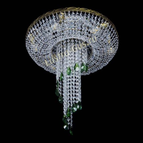 Люстра Диана №6 журавлик зеленая под бронзу  в Магнитогорске Гусь Хрустальный