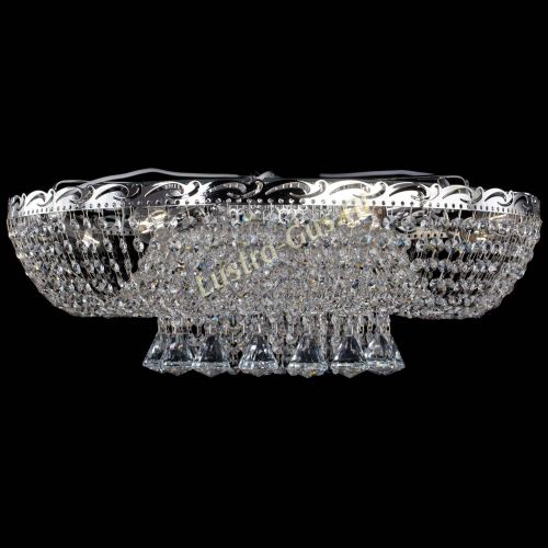 Люстра Диана конусы, диаметр - 600 мм, цвет- серебро Гусь Хрустальный