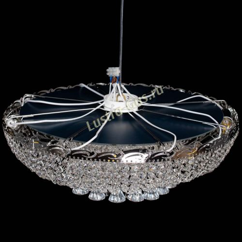 Люстра Диана конусы, диаметр - 600 мм, цвет- серебро Гусь Хрустальный