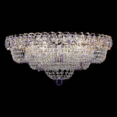 Люстра Двойное Кольцо Классика №6 фиолетовая в Магнитогорске Гусь Хрустальный