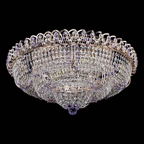 Люстра Двойное Кольцо Классика №6 фиолетовая в Магнитогорске Гусь Хрустальный