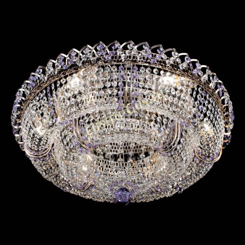 Люстра Двойное Кольцо Классика №6 фиолетовая в Магнитогорске Гусь Хрустальный