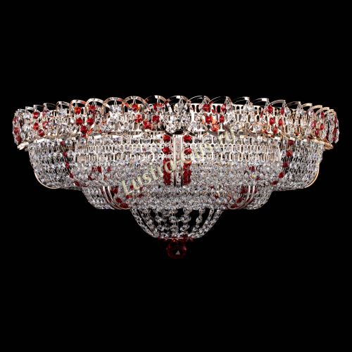 Люстра Двойное Кольцо Классика №6 красная в Магнитогорске Гусь Хрустальный