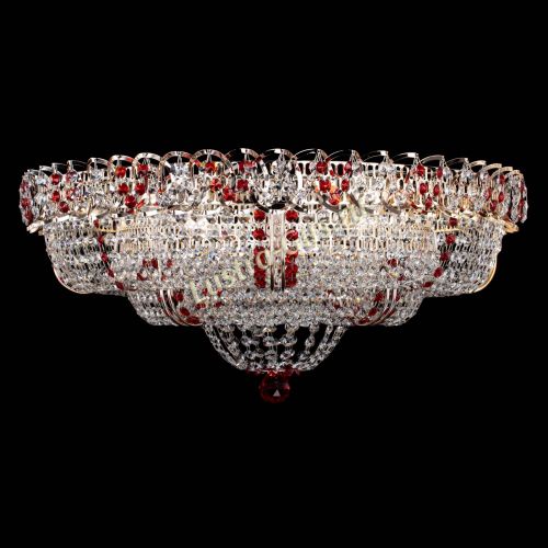 Люстра Двойное Кольцо Классика №6 красная в Магнитогорске Гусь Хрустальный