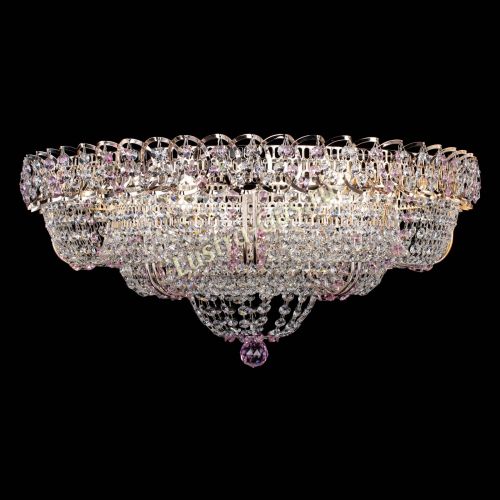 Люстра Двойное Кольцо Классика №6 розовая в Магнитогорске Гусь Хрустальный