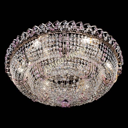 Люстра Двойное Кольцо Классика №6 розовая в Магнитогорске Гусь Хрустальный