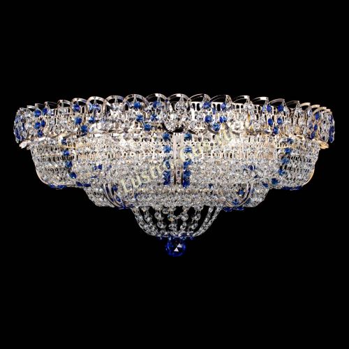 Люстра Двойное Кольцо Классика №6 синяя в Магнитогорске Гусь Хрустальный