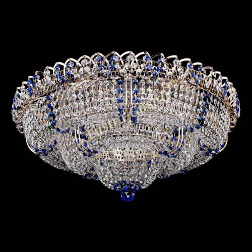 Люстра Двойное Кольцо Классика №6 синяя в Магнитогорске Гусь Хрустальный