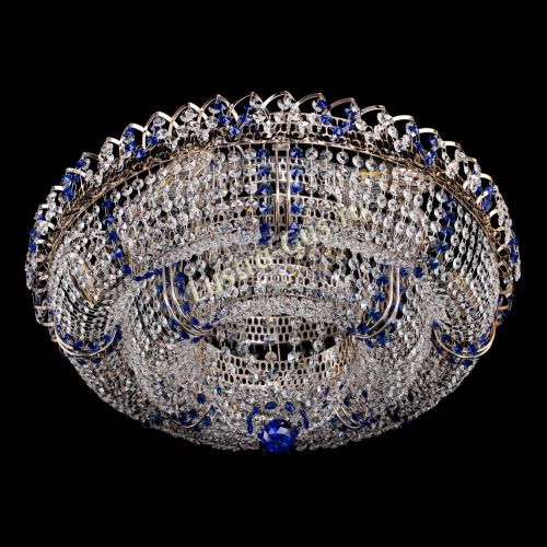 Люстра Двойное Кольцо Классика №6 синяя в Магнитогорске Гусь Хрустальный