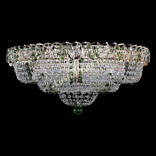 Люстра Двойное Кольцо Классика №6 зеленая в Магнитогорске Гусь Хрустальный