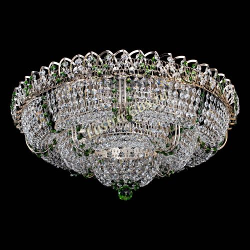 Люстра Двойное Кольцо Классика №6 зеленая в Магнитогорске Гусь Хрустальный