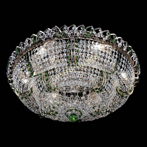 Люстра Двойное Кольцо Классика №6 зеленая в Магнитогорске Гусь Хрустальный