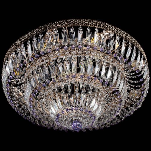 Люстра Двойное Кольцо Венеция фиолетовая в Магнитогорске Гусь Хрустальный