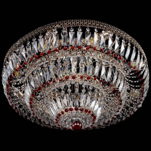 Люстра Двойное Кольцо Венеция красная в Магнитогорске Гусь Хрустальный