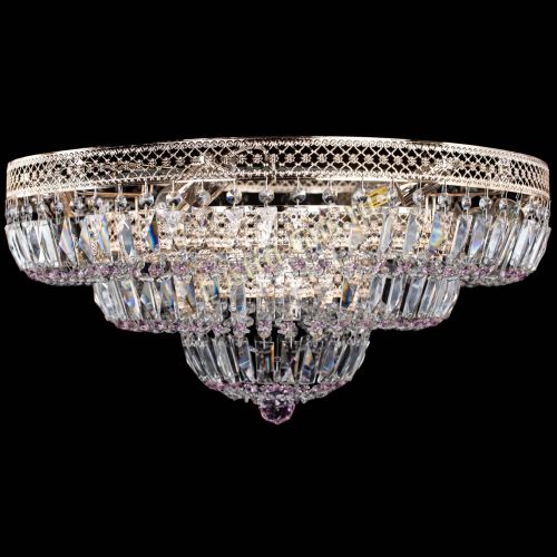 Люстра Двойное Кольцо Венеция розовая в Магнитогорске Гусь Хрустальный