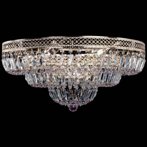 Люстра Двойное Кольцо Венеция розовая в Магнитогорске Гусь Хрустальный