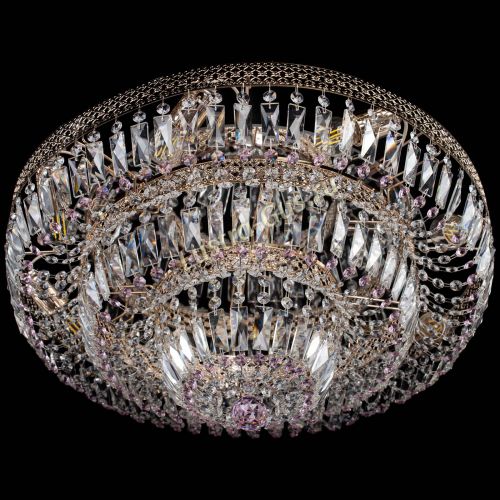 Люстра Двойное Кольцо Венеция розовая в Магнитогорске Гусь Хрустальный