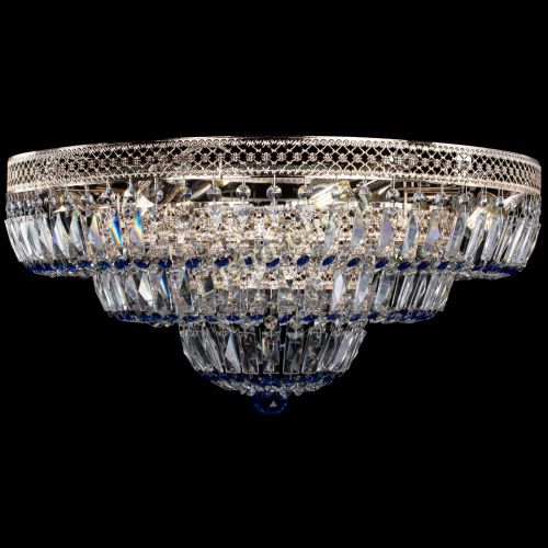 Люстра Двойное Кольцо Венеция синяя в Магнитогорске Гусь Хрустальный