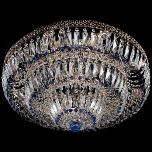 Люстра Двойное Кольцо Венеция синяя в Магнитогорске Гусь Хрустальный