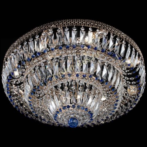 Люстра Двойное Кольцо Венеция синяя в Магнитогорске Гусь Хрустальный