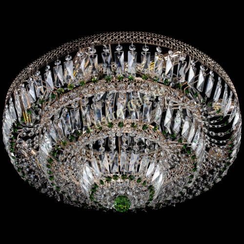 Люстра Двойное Кольцо Венеция зеленая в Магнитогорске Гусь Хрустальный