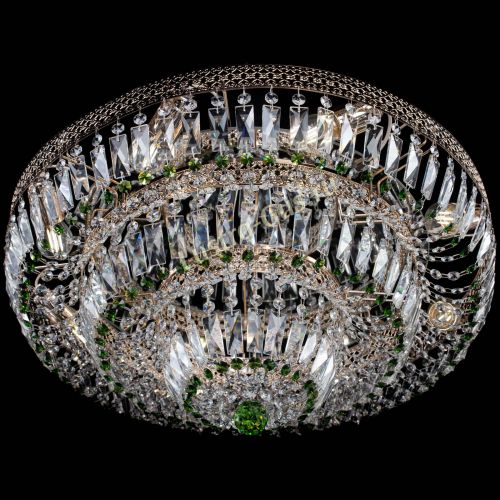 Люстра Двойное Кольцо Венеция зеленая в Магнитогорске Гусь Хрустальный