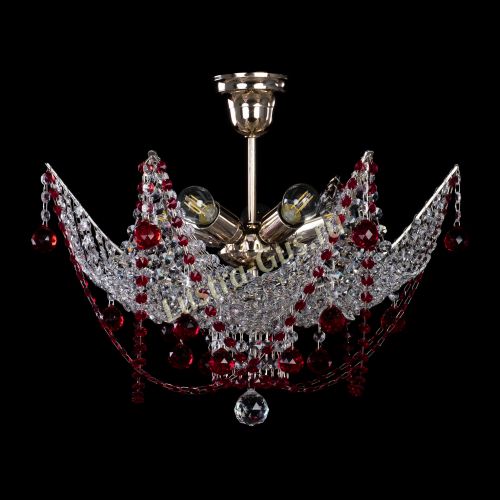 Люстра Элина №2 красная в Магнитогорске Гусь Хрустальный