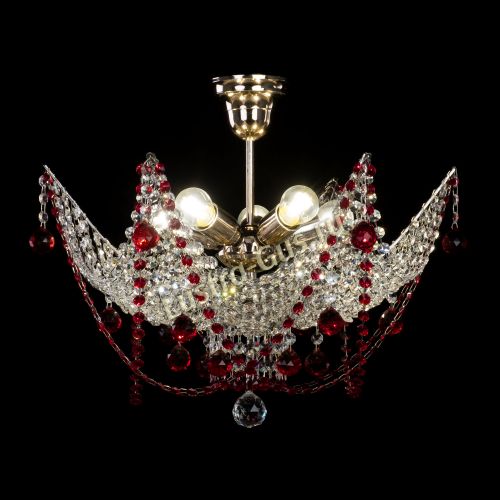 Люстра Элина №2 красная в Магнитогорске Гусь Хрустальный