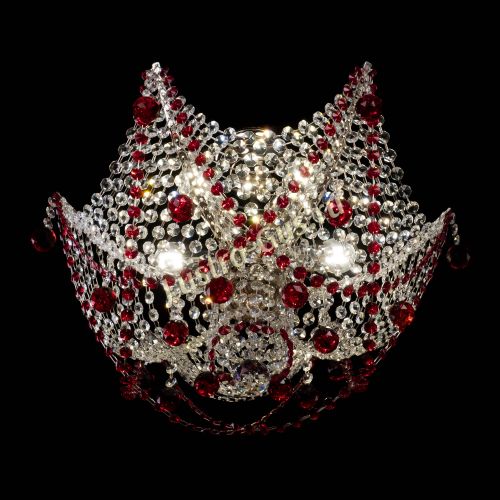 Люстра Элина №2 красная в Магнитогорске Гусь Хрустальный