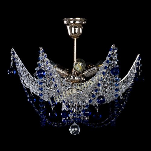 Люстра Элина №2 синяя в Магнитогорске Гусь Хрустальный