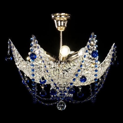 Люстра Элина №2 синяя в Магнитогорске Гусь Хрустальный