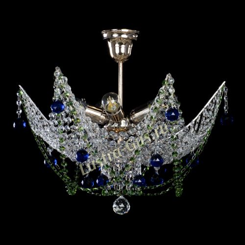 Люстра Элина №2 сине-зеленая в Магнитогорске Гусь Хрустальный