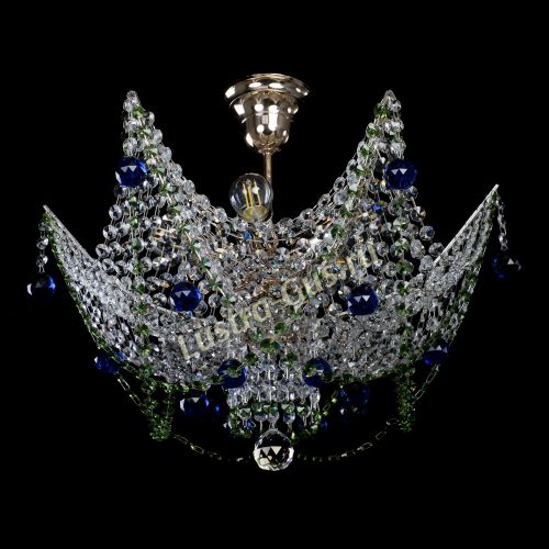 Люстра Элина №2 сине-зеленая в Магнитогорске Гусь Хрустальный