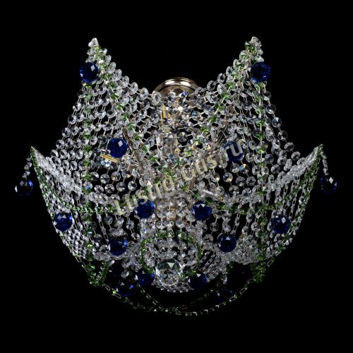 Люстра Элина №2 сине-зеленая в Магнитогорске Гусь Хрустальный