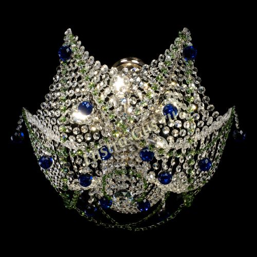 Люстра Элина №2 сине-зеленая в Магнитогорске Гусь Хрустальный