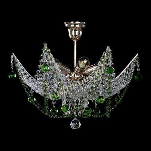 Люстра Элина №2 зеленая в Магнитогорске Гусь Хрустальный