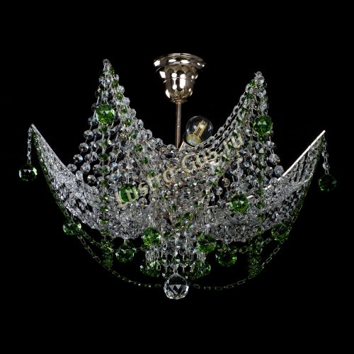 Люстра Элина №2 зеленая в Магнитогорске Гусь Хрустальный