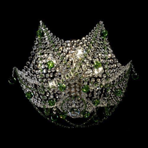 Люстра Элина №2 зеленая в Магнитогорске Гусь Хрустальный