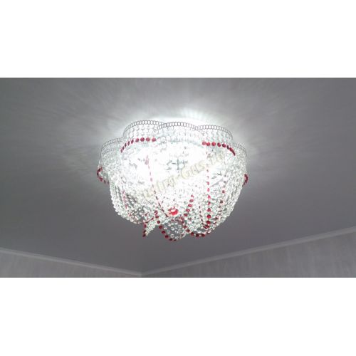 Люстра Есения красная в Магнитогорске Гусь Хрустальный