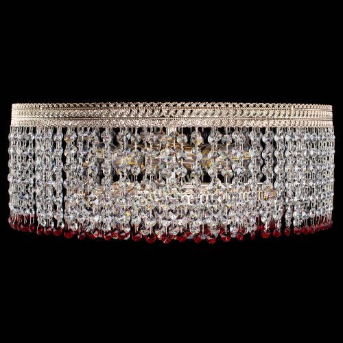 Люстра Флоренция капель оптикон красная в Магнитогорске Гусь Хрустальный