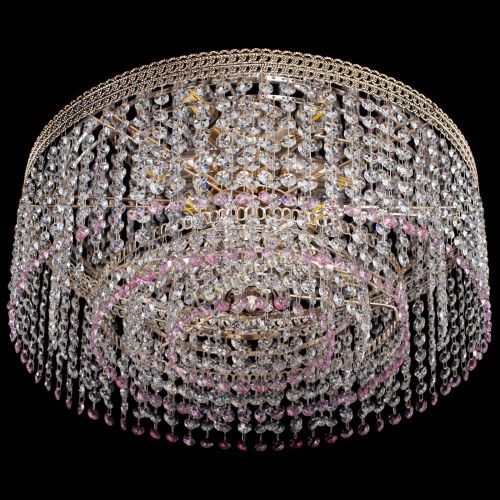 Люстра Флоренция капель оптикон розовая в Магнитогорске Гусь Хрустальный