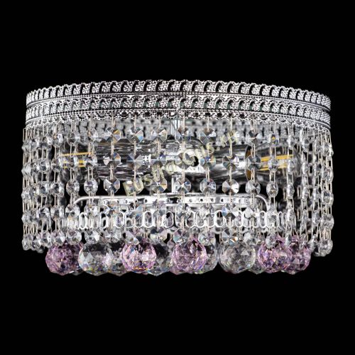 Люстра Флоренция шар №2 розовая в Магнитогорске Гусь Хрустальный