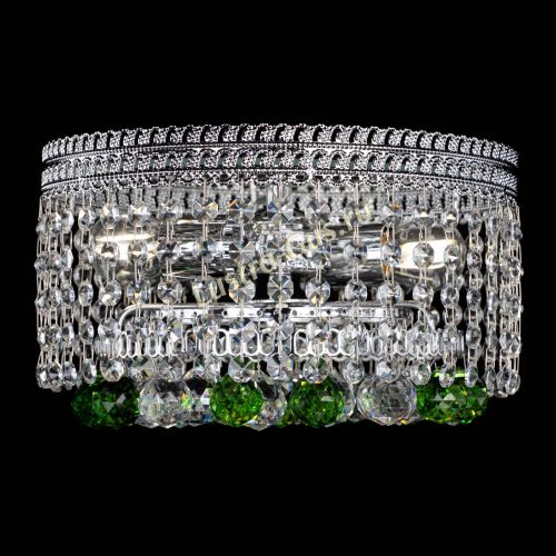 Люстра Флоренция шар №2 зеленая в Магнитогорске Гусь Хрустальный