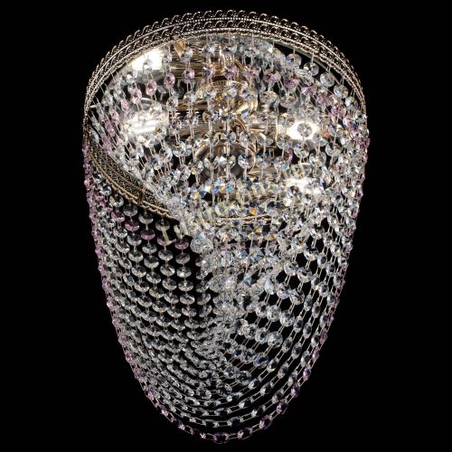 Люстра Флоренция Водоворот розовая в Магнитогорске Гусь Хрустальный