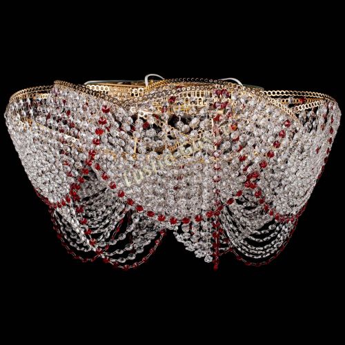 Люстра Галактика №4 красная в Магнитогорске Гусь Хрустальный