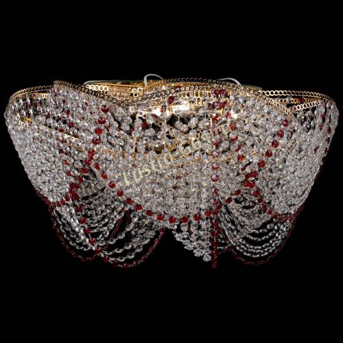 Люстра Галактика №4 красная в Магнитогорске Гусь Хрустальный